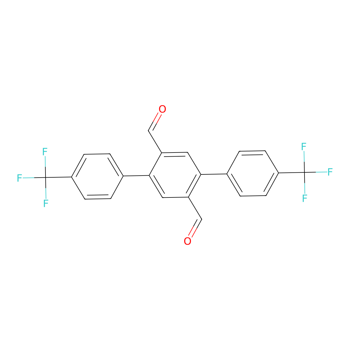 4,4''-Bis(trifluoromethyl)-[1,1':4',1''-terphenyl]-2',5'-dicarbaldehyde molecular structure, CAS 1300701-03-4