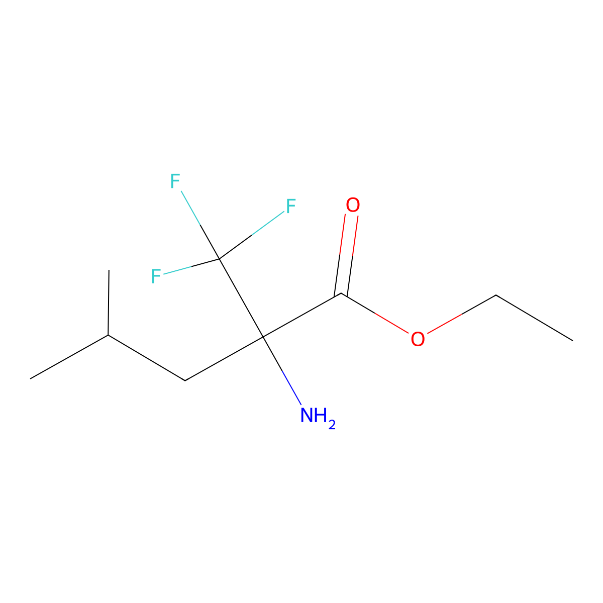 Ethyl 2-Amino-4-methyl-2-trifluoromethyl-pentanoate molecular structure, CAS 1300712-88-2