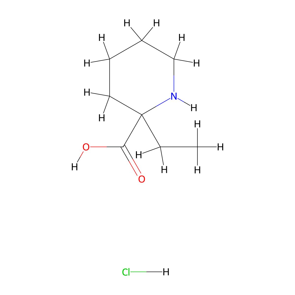 2-Ethyl-2-piperidinecarboxylic acid hydrochloride molecular structure, CAS 1300713-02-3