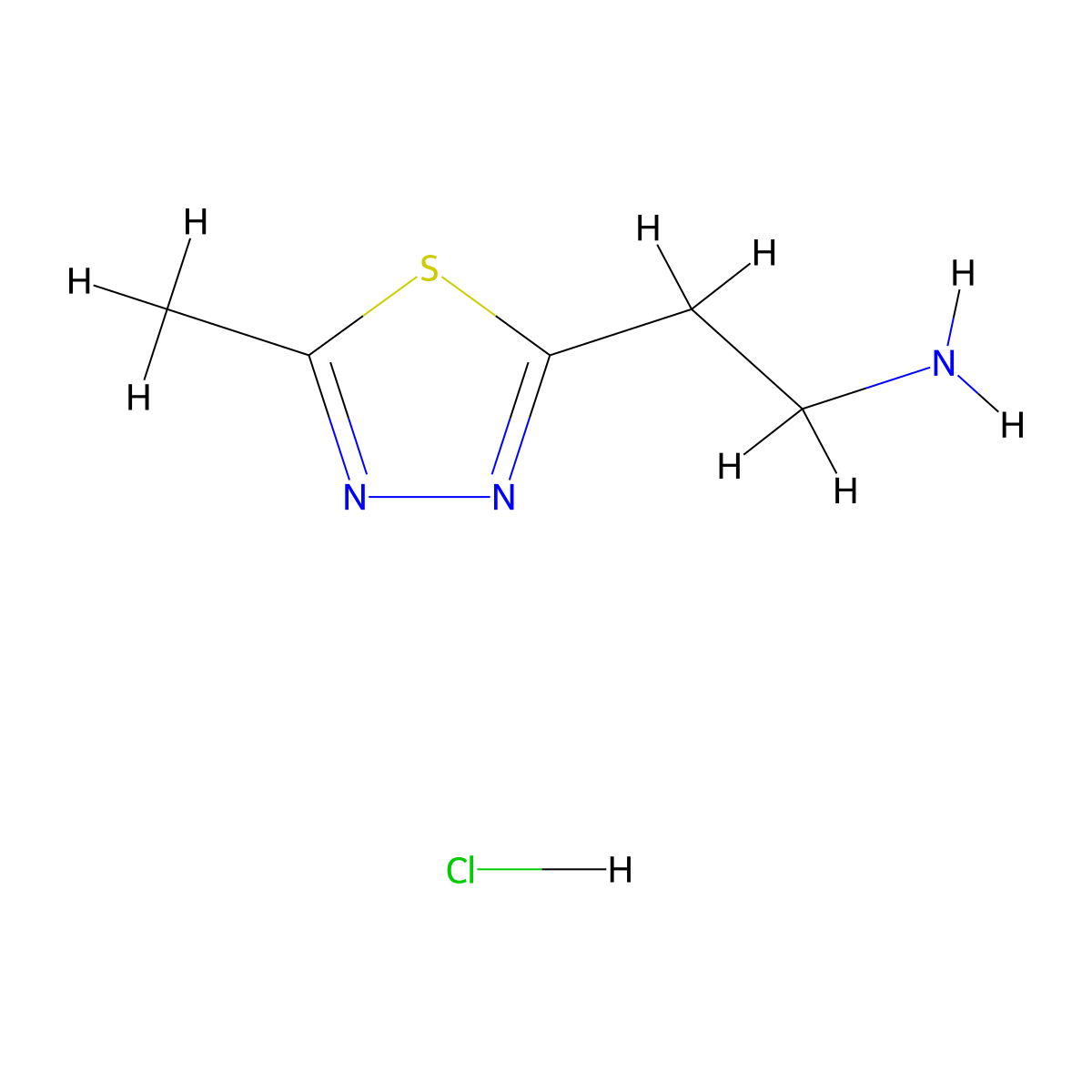 [2-(5-Methyl-1,3,4-thiadiazol-2-YL)ethyl]amine hydrochloride molecular structure, CAS 1300713-05-6