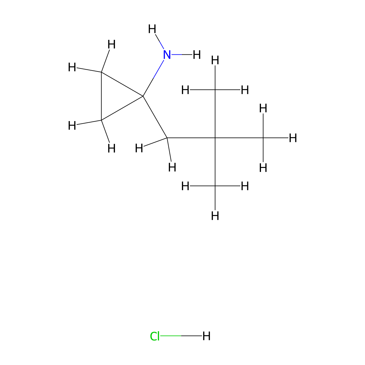 1-(2,2-Dimethylpropyl)cyclopropyl amine hydrochloride molecular structure, CAS 1300713-07-8