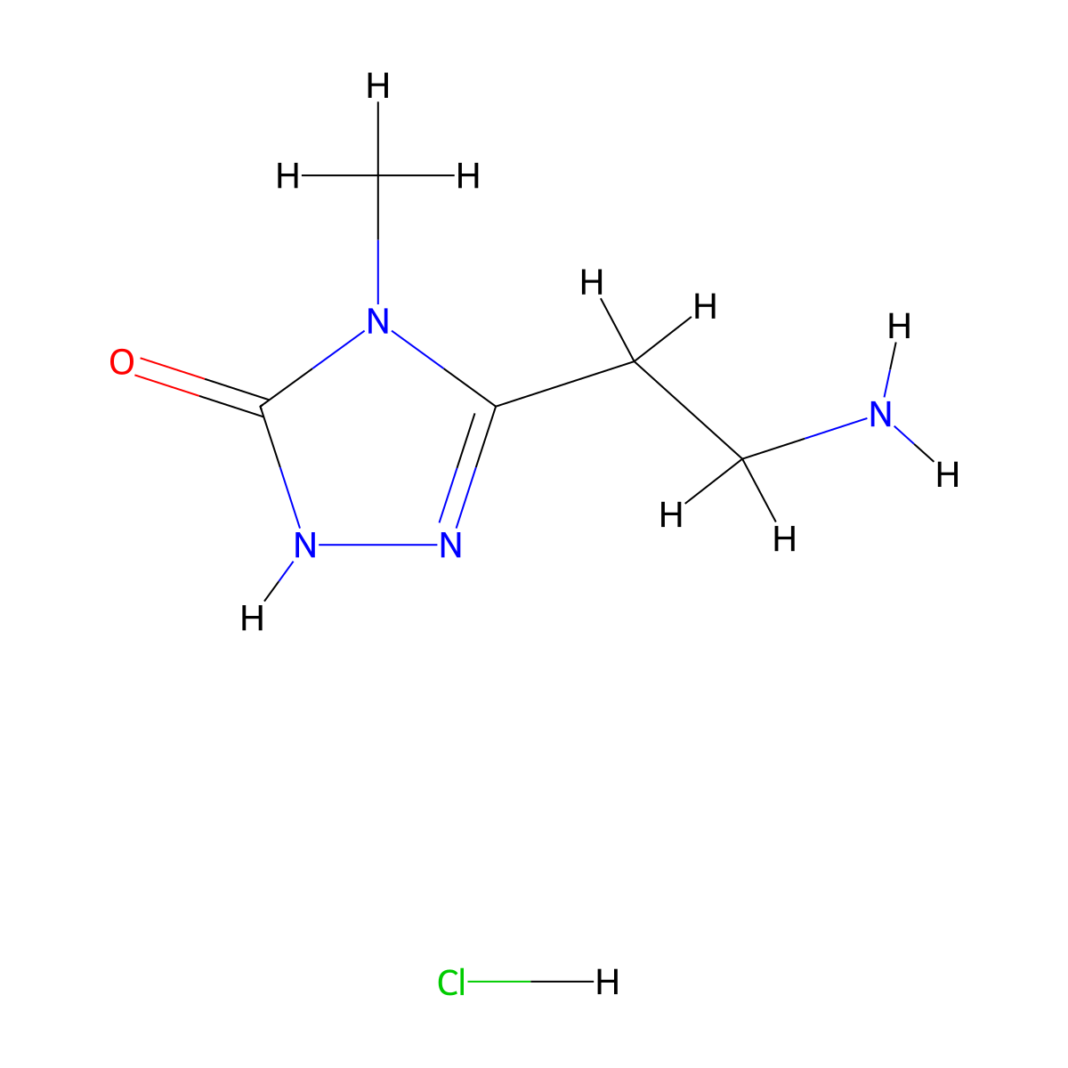 5-(2-Aminoethyl)-4-methyl-2,4-dihydro-3H-1,2,4-triazol-3-one hydrochloride molecular structure, CAS 1300713-08-9