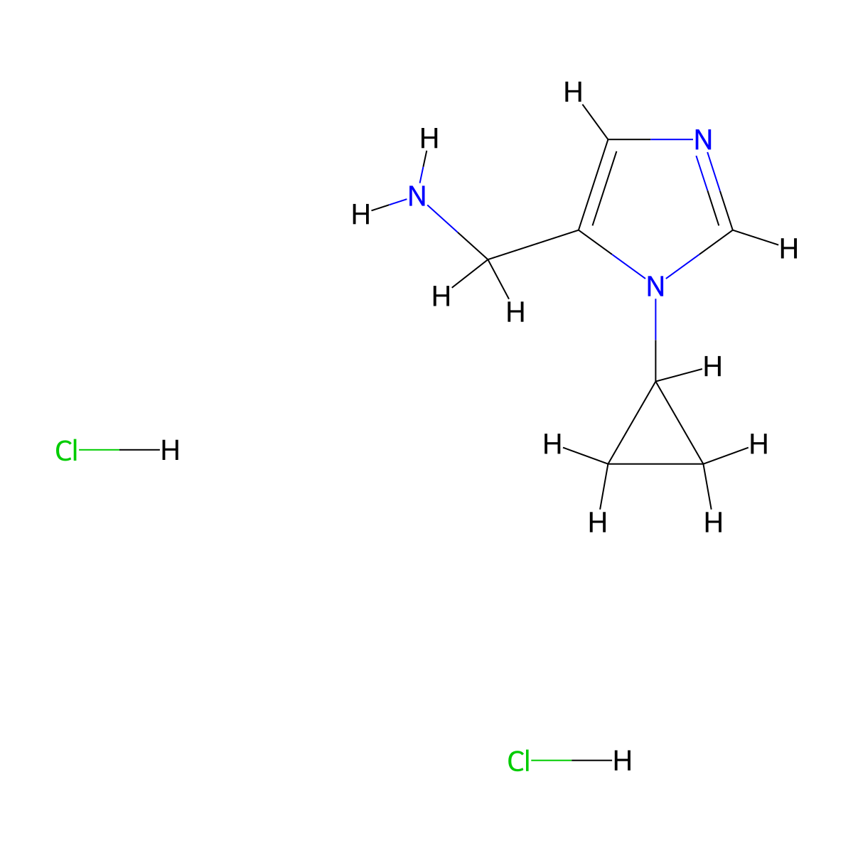 1-(1-Cyclopropyl-1H-imidazol-5-yl)methanamine dihydrochloride molecular structure, CAS 1300713-13-6