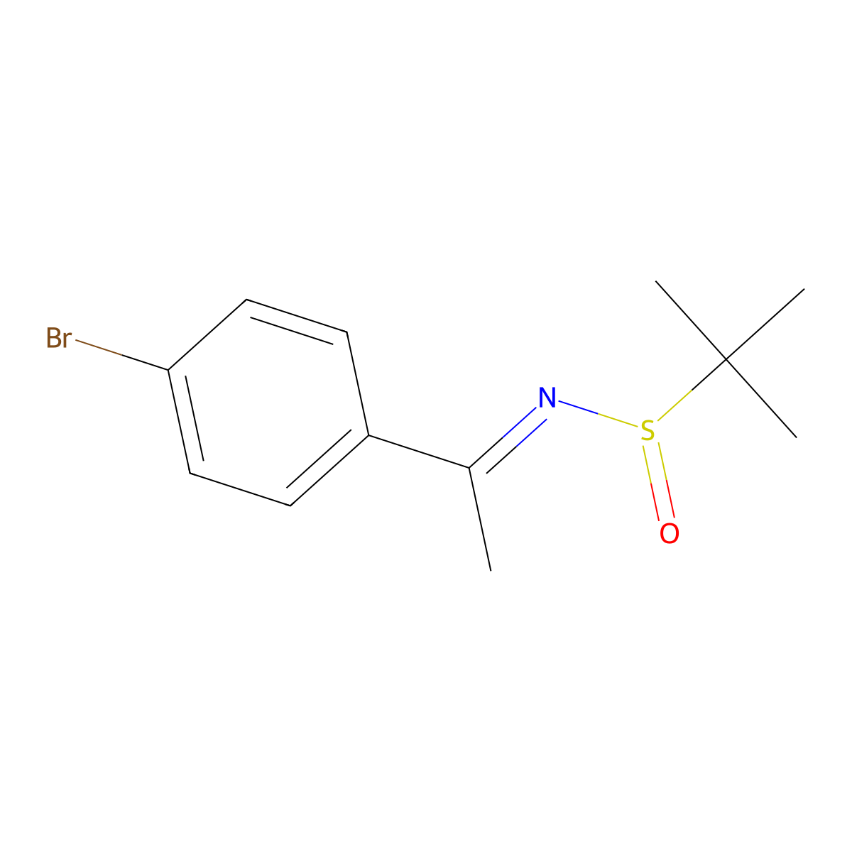 N-[1-(4-bromophenyl)ethylidene]-2-methyl-propane-2-sulfinamide molecular structure, CAS 1300718-65-3