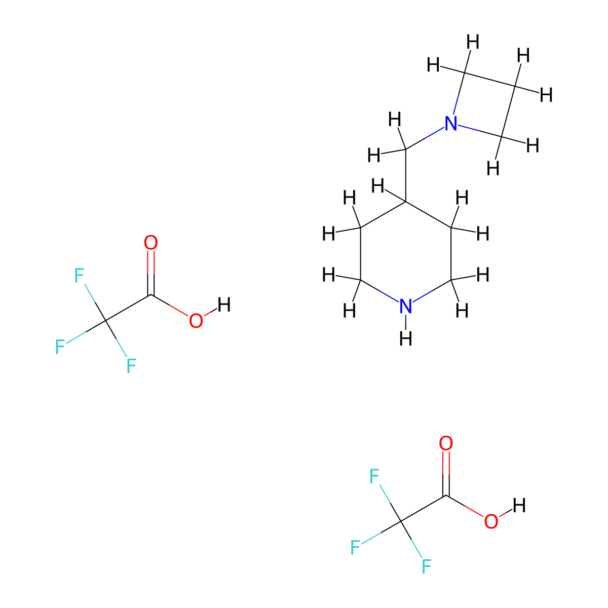 4-(Azetidin-1-ylmethyl)piperidine,bis(trifluoroacetic acid) molecular structure, CAS 1300725-33-0