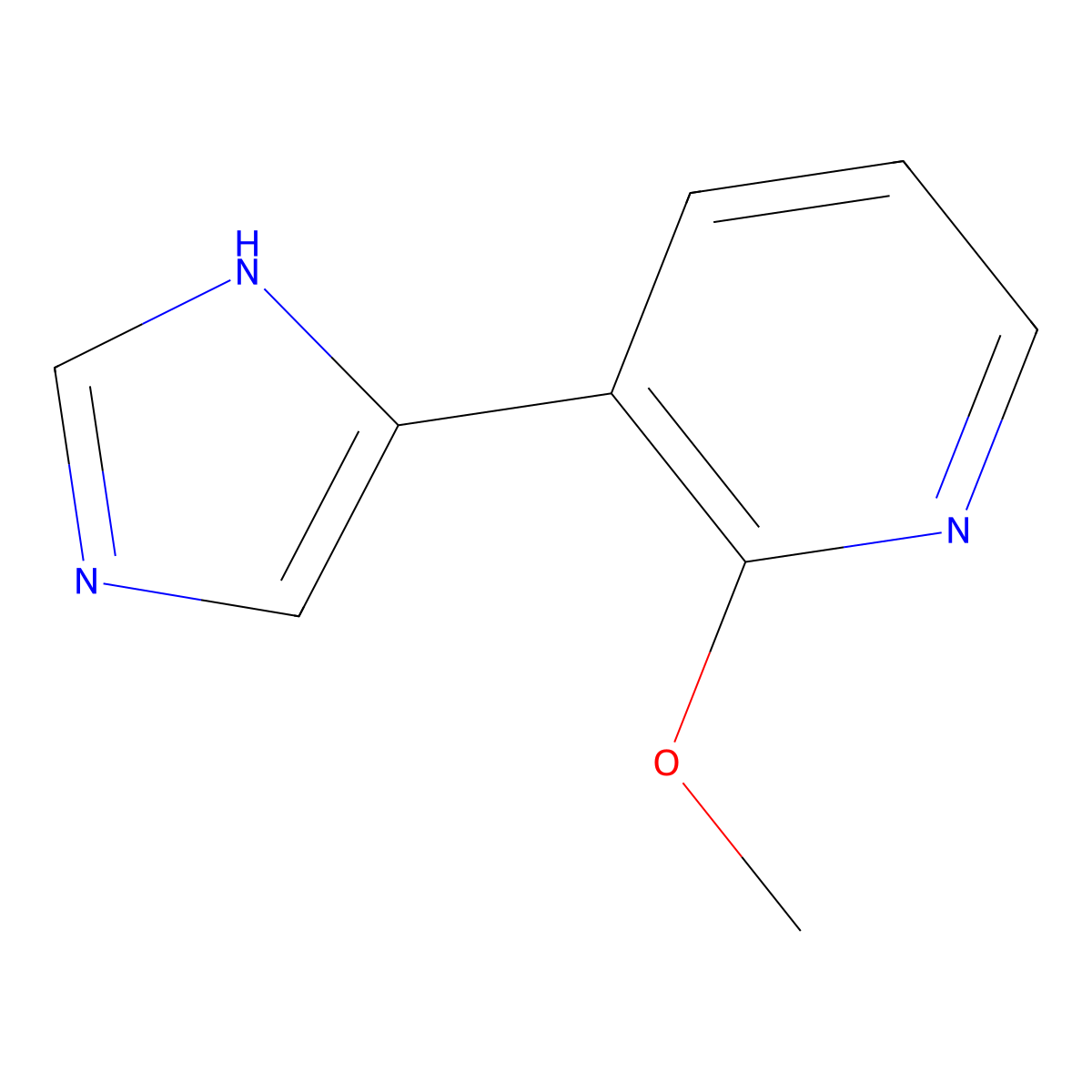3-(1H-imidazol-4-yl)-2-methoxypyridine molecular structure, CAS 1300728-37-3