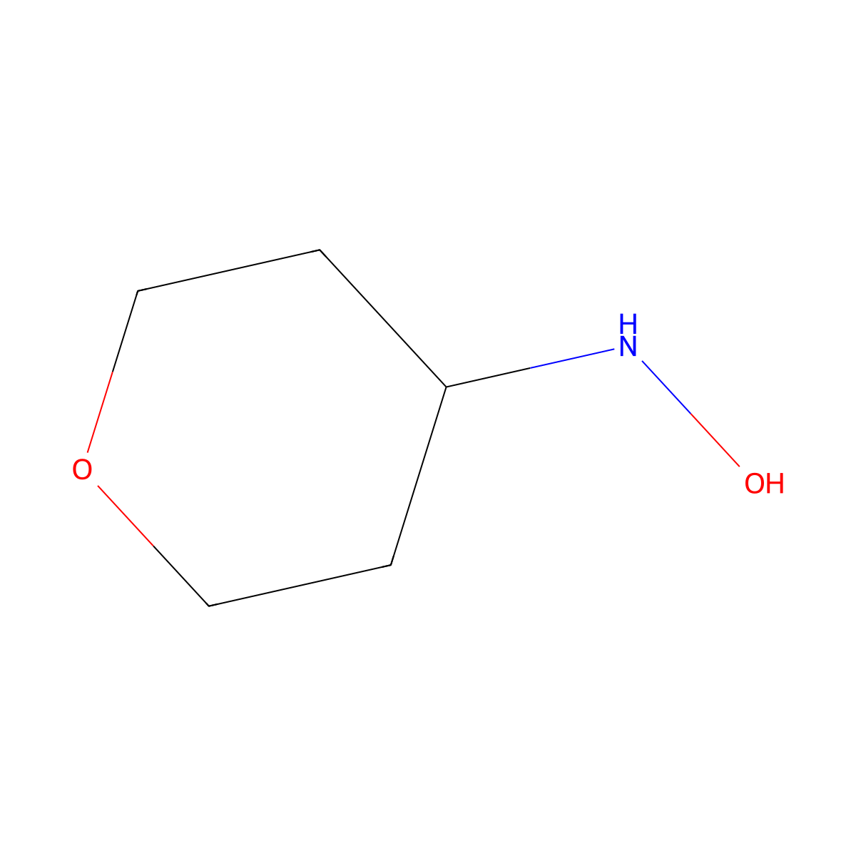 N-(tetrahydro-2H-pyran-4-yl)hydroxylamine molecular structure, CAS 1300730-16-8