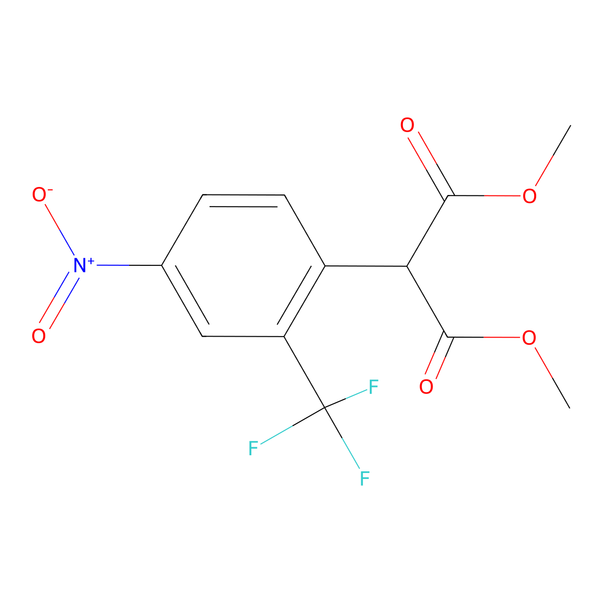 Dimethyl 2-(4-nitro-2-trifluoromethylphenyl)malonate molecular structure, CAS 1300730-68-0