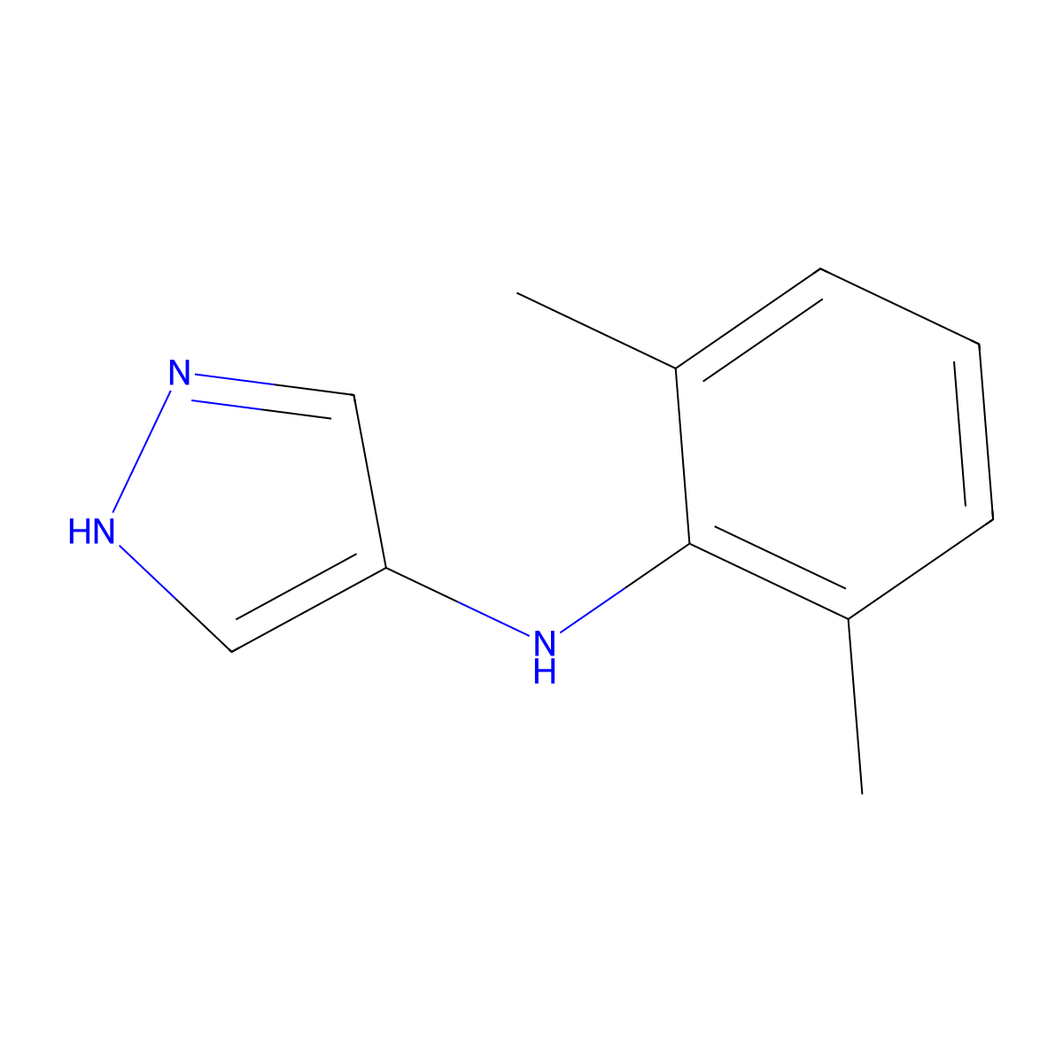 N-(2,6-dimethylphenyl)-1H-pyrazol-4-amine molecular structure, CAS 1300741-16-5