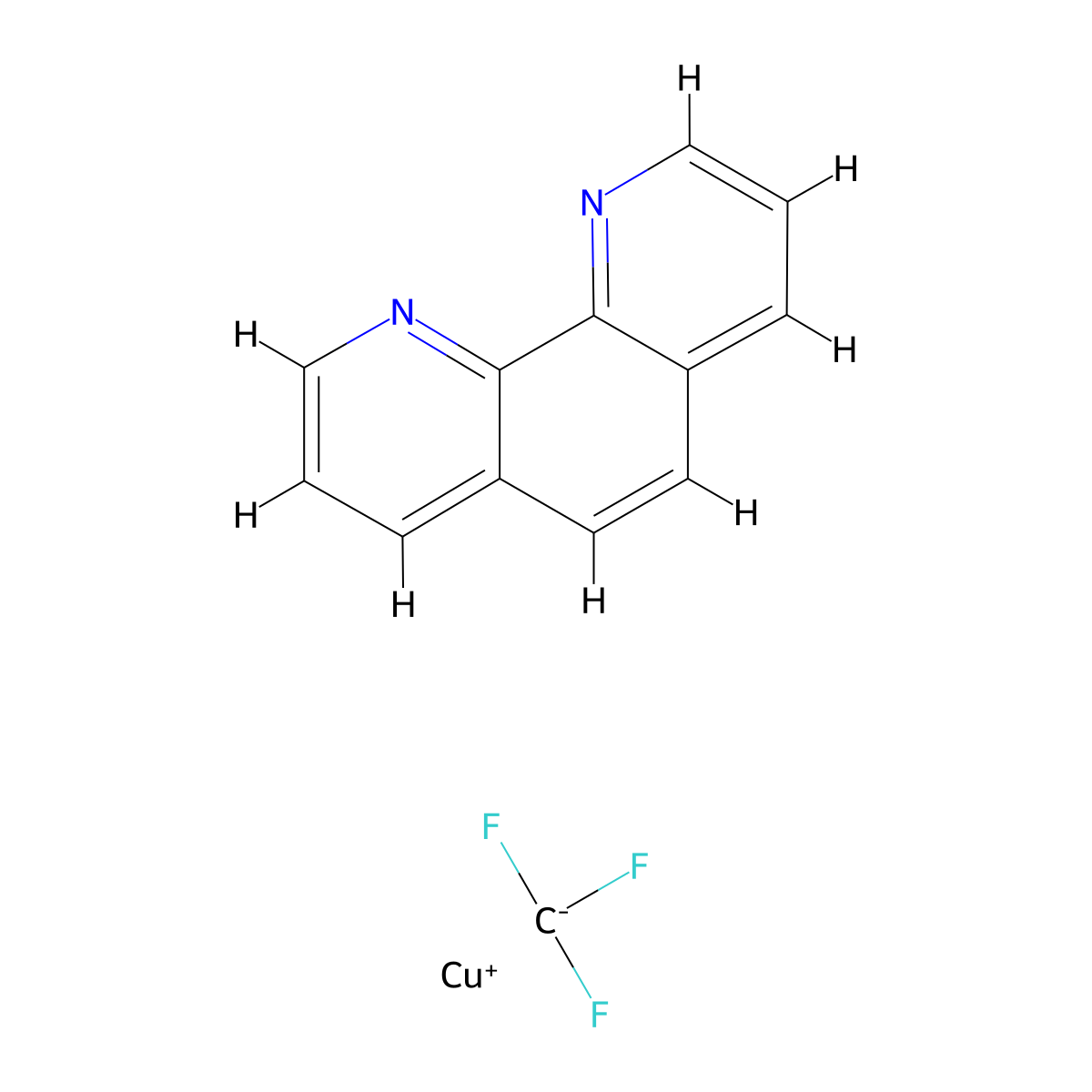 (1,10-Phenanthroline)(trifluoromethyl)copper(I) molecular structure, CAS 1300746-79-5