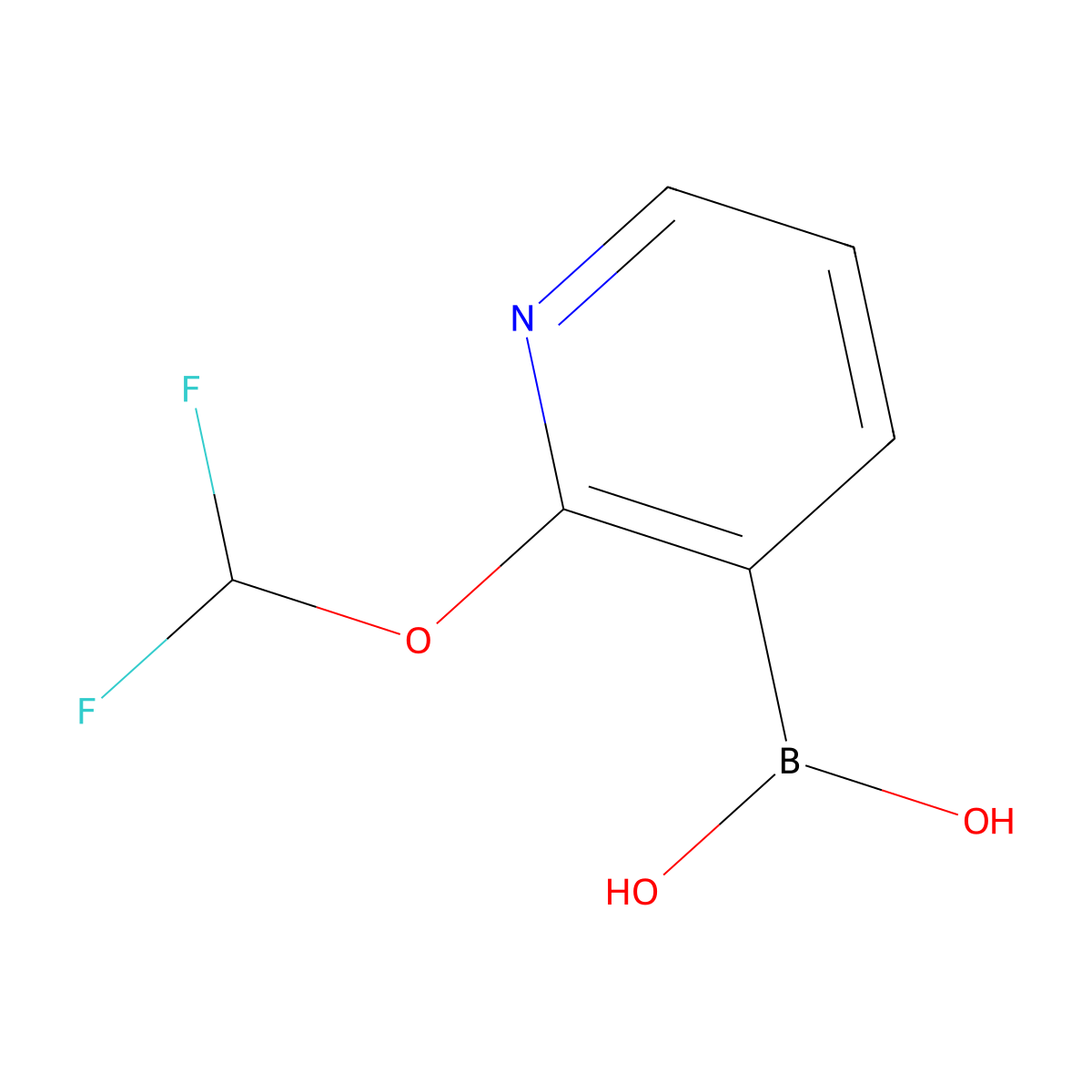 (2-(Difluoromethoxy)pyridin-3-yl)boronic acid molecular structure, CAS 1300750-50-8