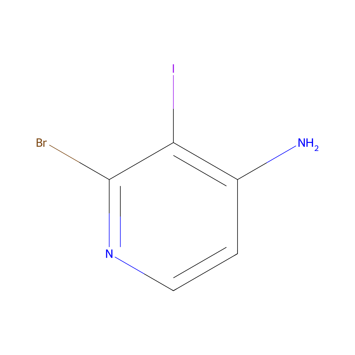 2-Bromo-3-iodopyridin-4-amine molecular structure, CAS 1300750-77-9