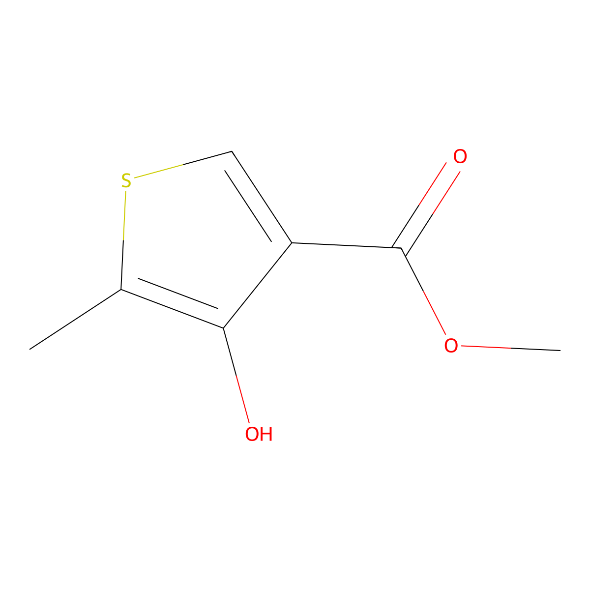 Methyl 4-hydroxy-5-methylthiophene-3-carboxylate molecular structure, CAS 130083-11-3