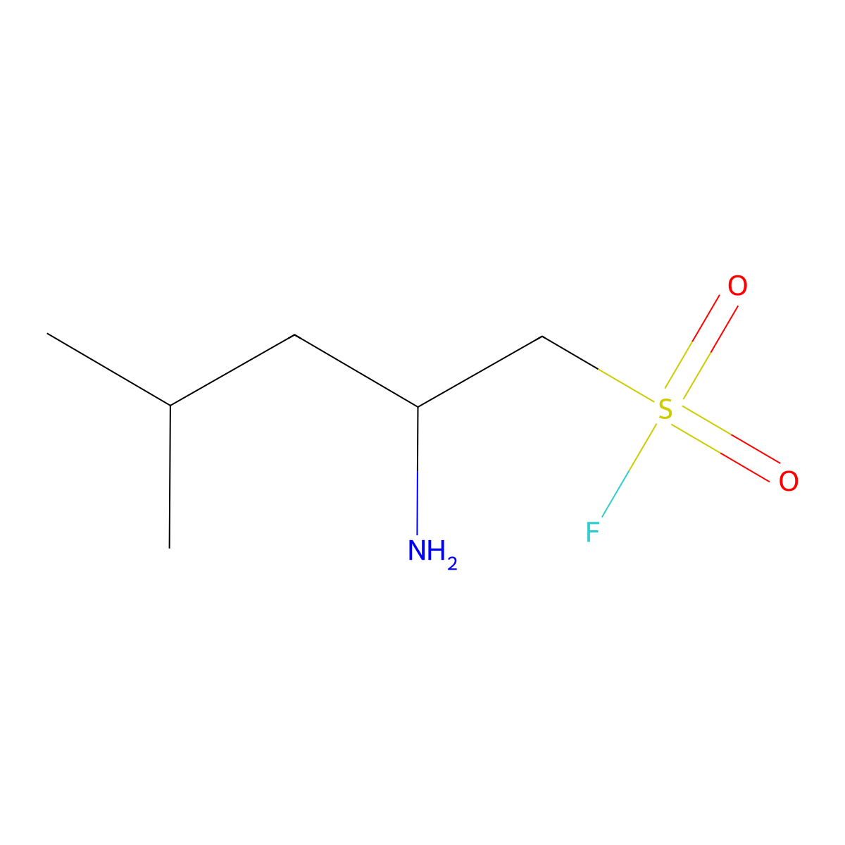 (2S)-2-Amino-4-methylpentane-1-sulfonyl fluoride molecular structure, CAS 1300858-68-7