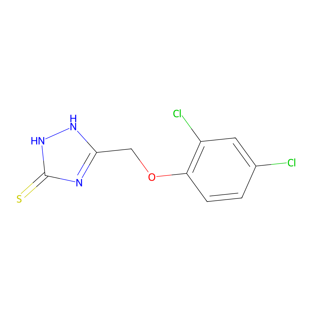 5-((2,4-Dichlorophenoxy)methyl)-4H-1,2,4-triazole-3-thiol molecular structure, CAS 130087-63-7