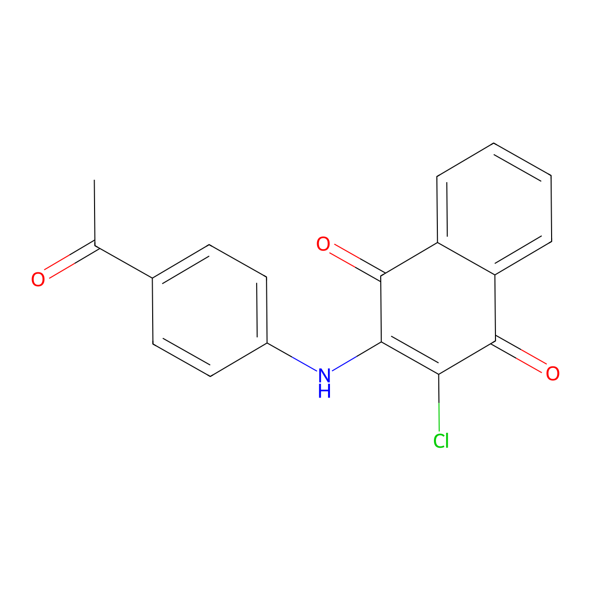2-[(4-Acetylphenyl)amino]-3-chloro-1,4-naphthalenedione molecular structure, CAS 130089-98-4