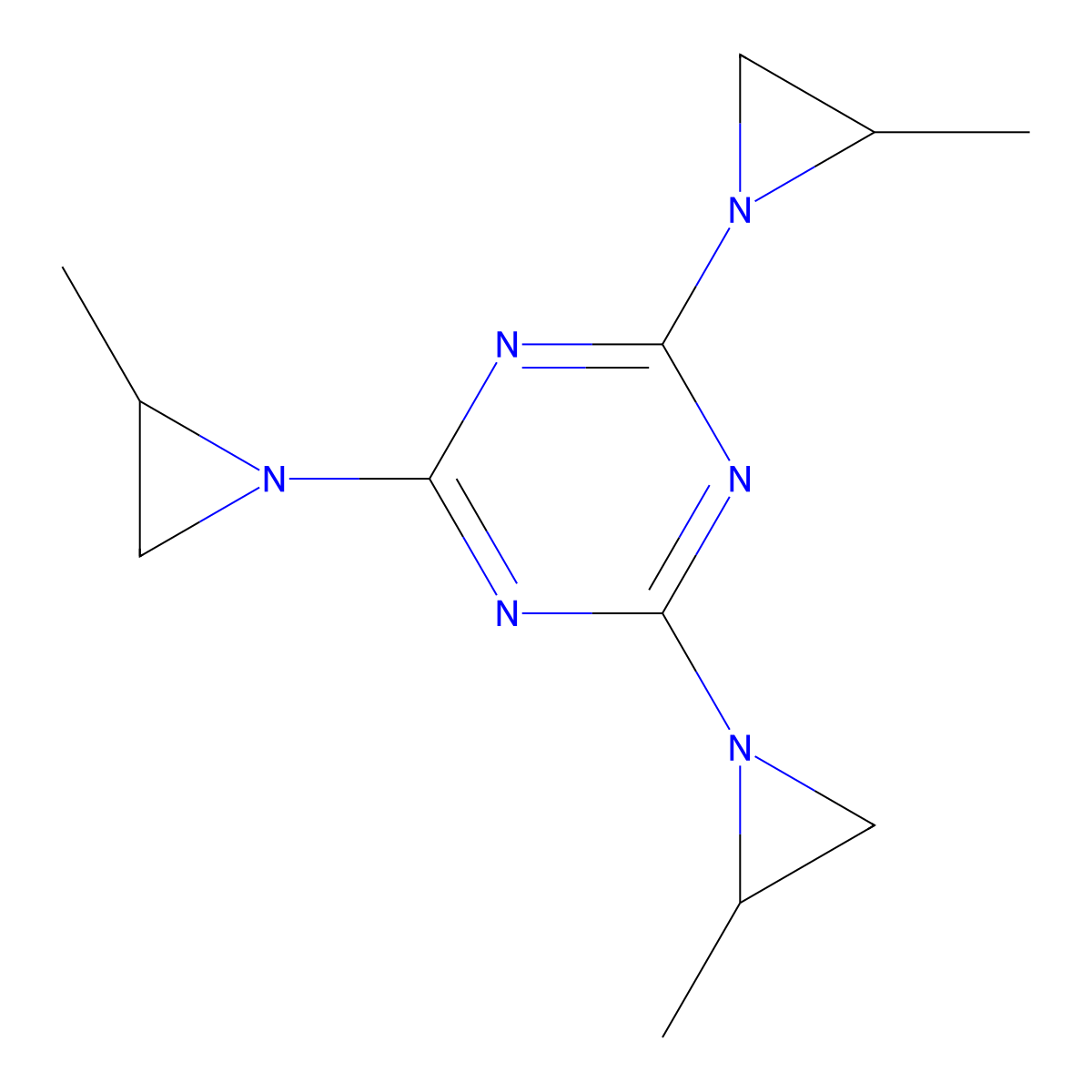 2,4,6-Tris(2-methyl-1-aziridinyl)-1,3,5-triazine molecular structure, CAS 13009-91-1