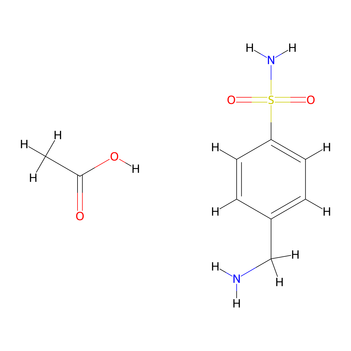 Mafenide Acetate molecular structure, CAS 13009-99-9