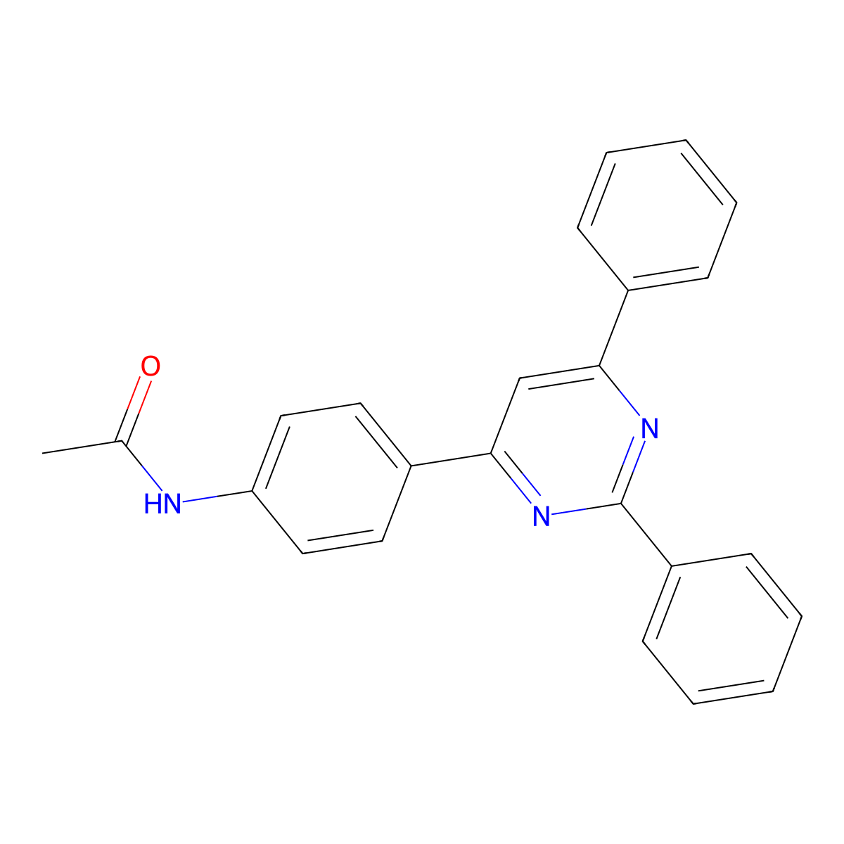 N-[4-(2,6-Diphenyl-4-pyrimidinyl)phenyl]acetamide molecular structure, CAS 130090-19-6