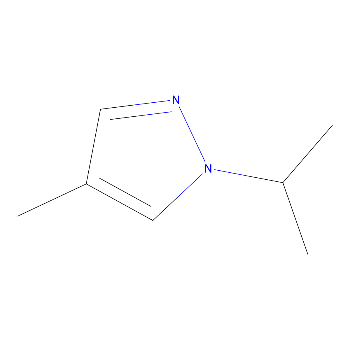 1H-Pyrazole, 4-methyl-1-(1-methylethyl)- molecular structure, CAS 130098-90-7