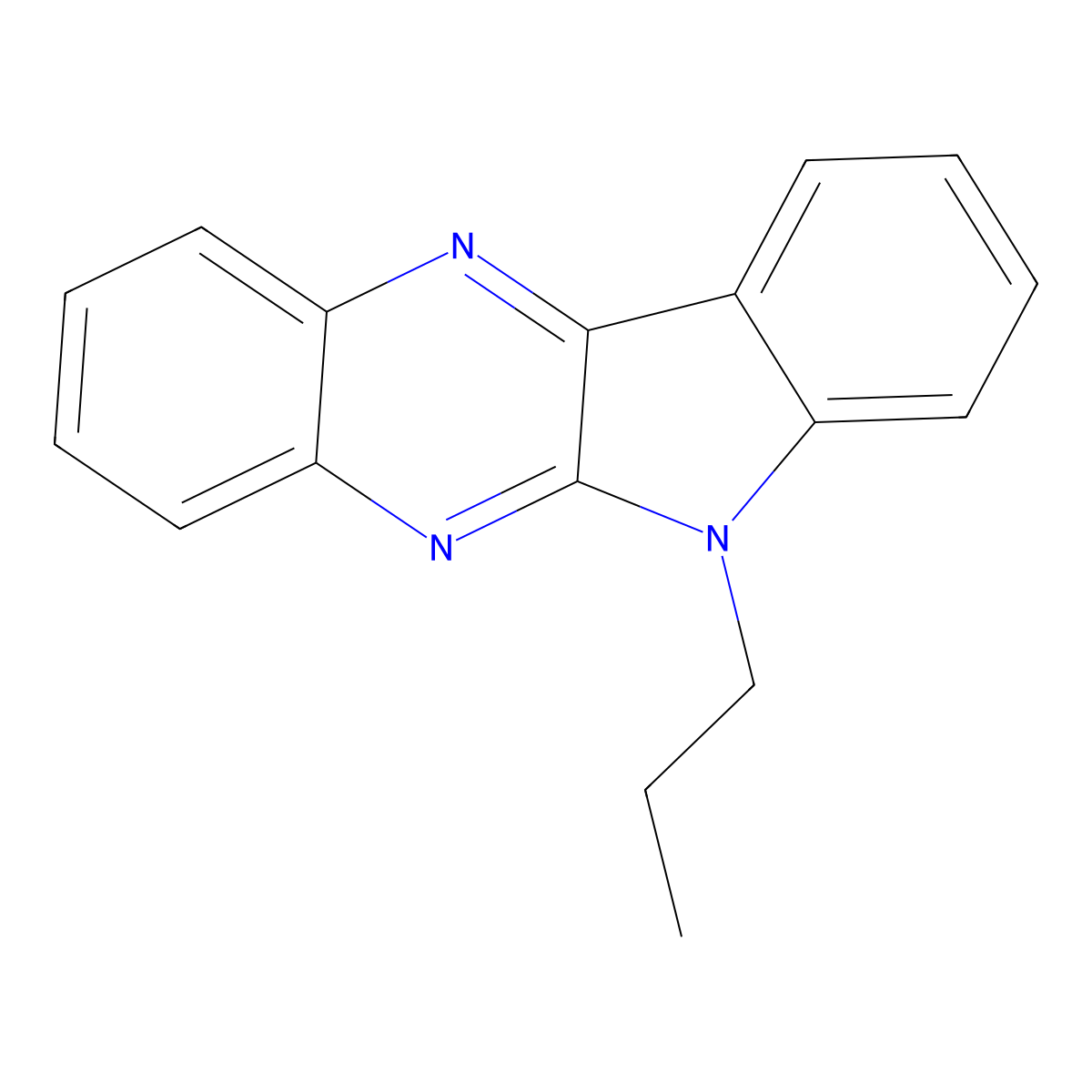 6-propyl-6H-indolo[2,3-b]quinoxaline molecular structure, CAS 130099-42-2