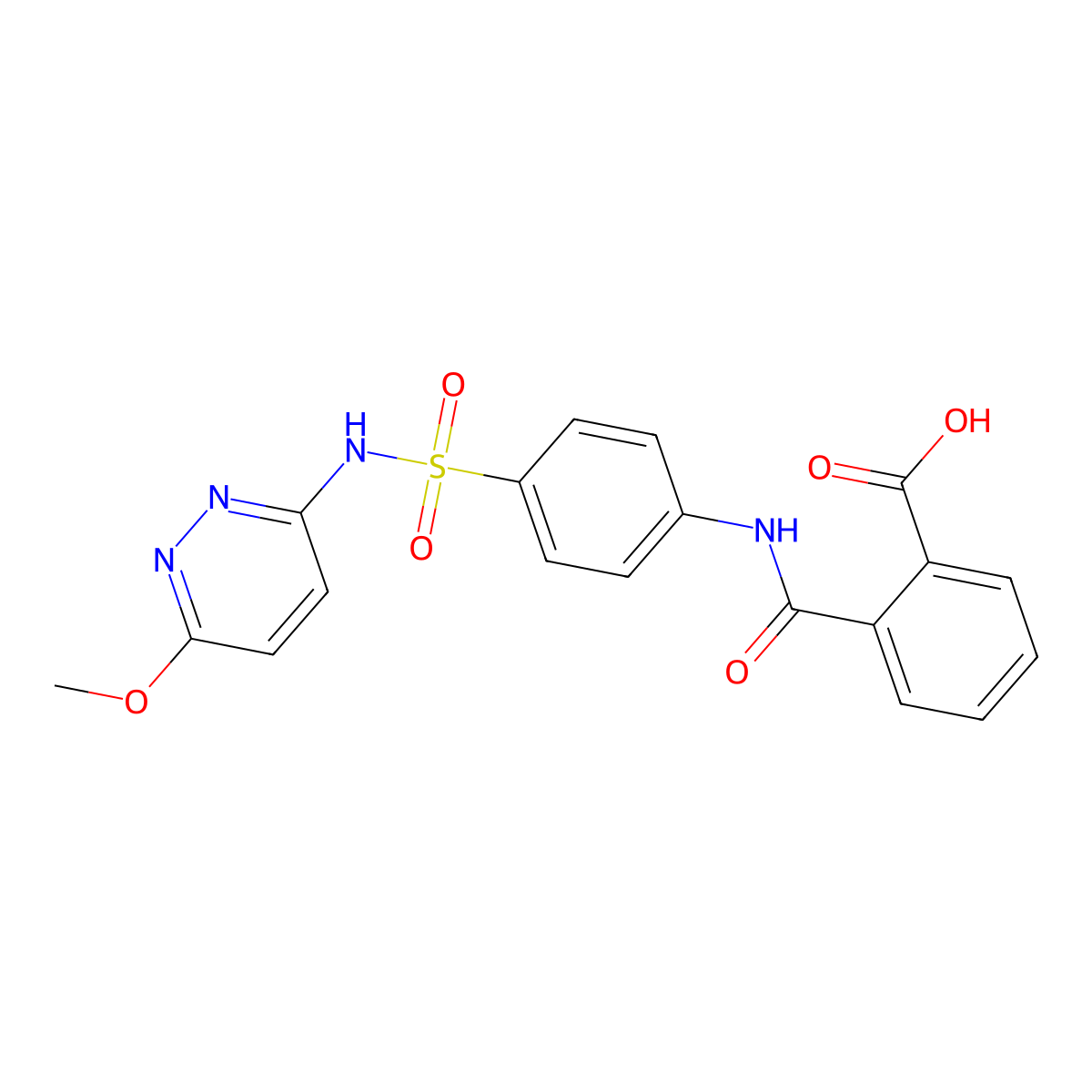 Phthalylsulfapyridazine molecular structure, CAS 13010-46-3