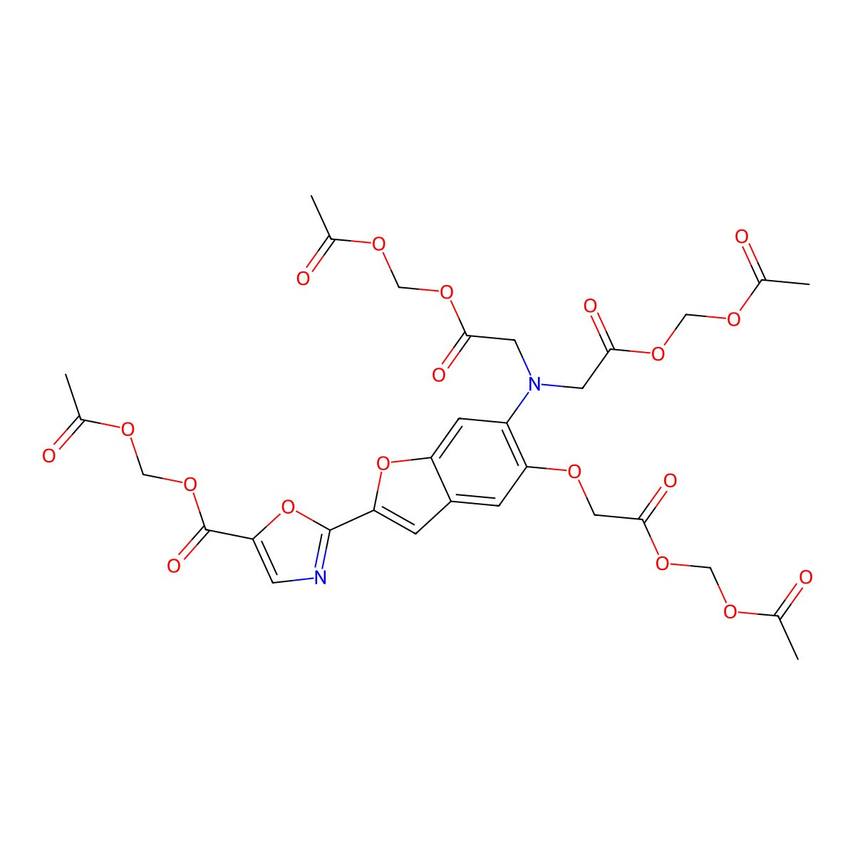 Mag-Fura-2-acetoxymethyl ester molecular structure, CAS 130100-20-8