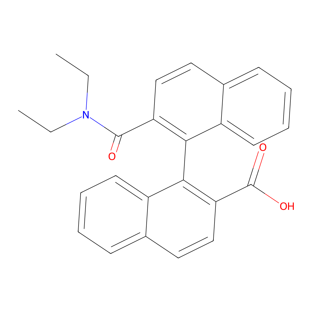 (S)-2'-(Diethylcarbamoyl)-[1,1'-binaphthalene]-2-carboxylic acid molecular structure, CAS 130104-15-3