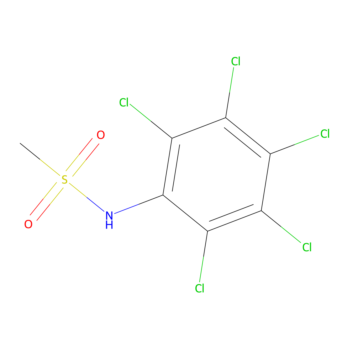 N-(perchlorophenyl)methanesulfonamide molecular structure, CAS 130104-25-5