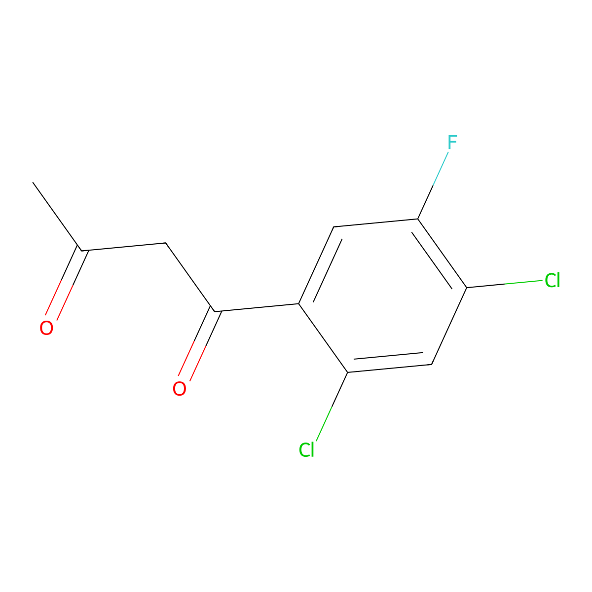 1-(2,4-Dichloro-5-fluorophenyl)butane-1,3-dione molecular structure, CAS 130104-27-7