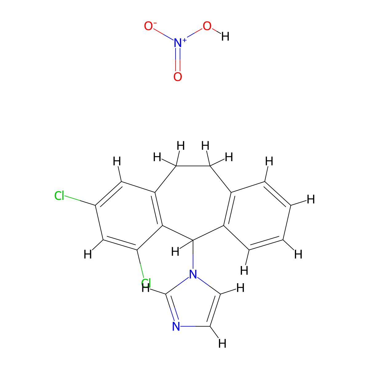 Eberconazole nitrate molecular structure, CAS 130104-32-4
