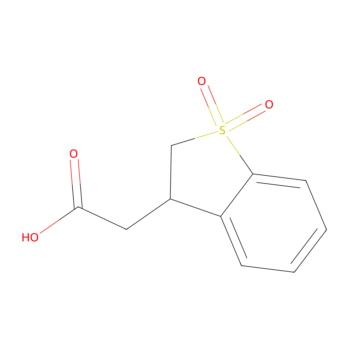 2-(1,1-Dioxo-2,3-dihydro-1lambda6-benzothiophen-3-yl)acetic acid molecular structure, CAS 130105-46-3