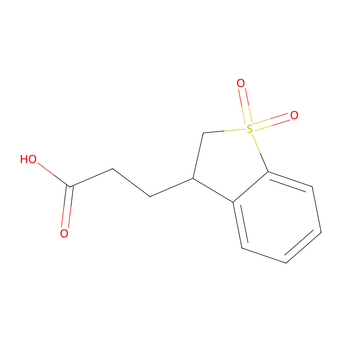 3-(1,1-Dioxo-2,3-dihydro-1lambda6-benzothiophen-3-yl)propanoic acid molecular structure, CAS 130105-99-6