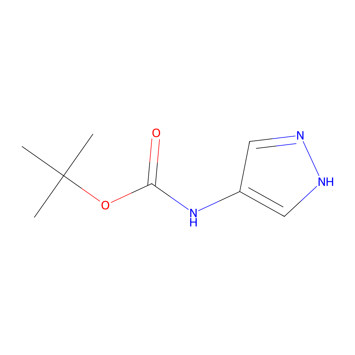 tert-Butyl (1H-pyrazol-4-yl)carbamate molecular structure, CAS 130106-42-2