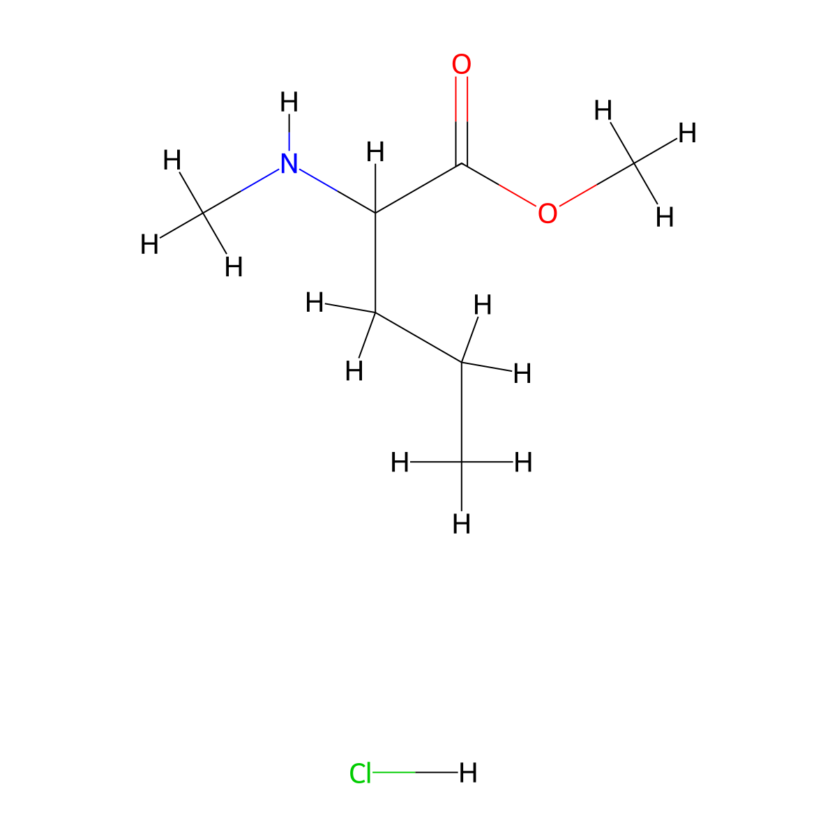 Methyl2-(methylamino)pentanoatehydrochloride molecular structure, CAS 130115-49-0