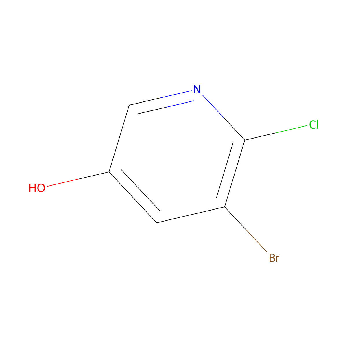 5-Bromo-6-chloropyridin-3-ol molecular structure, CAS 130115-85-4