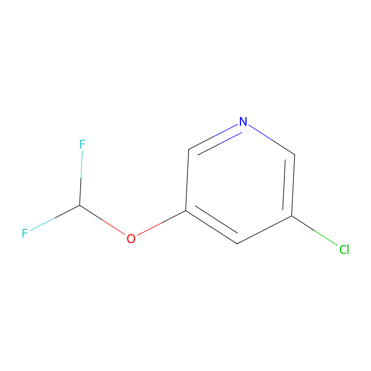 3-Chloro-5-(difluoromethoxy)pyridine molecular structure, CAS 130115-88-7