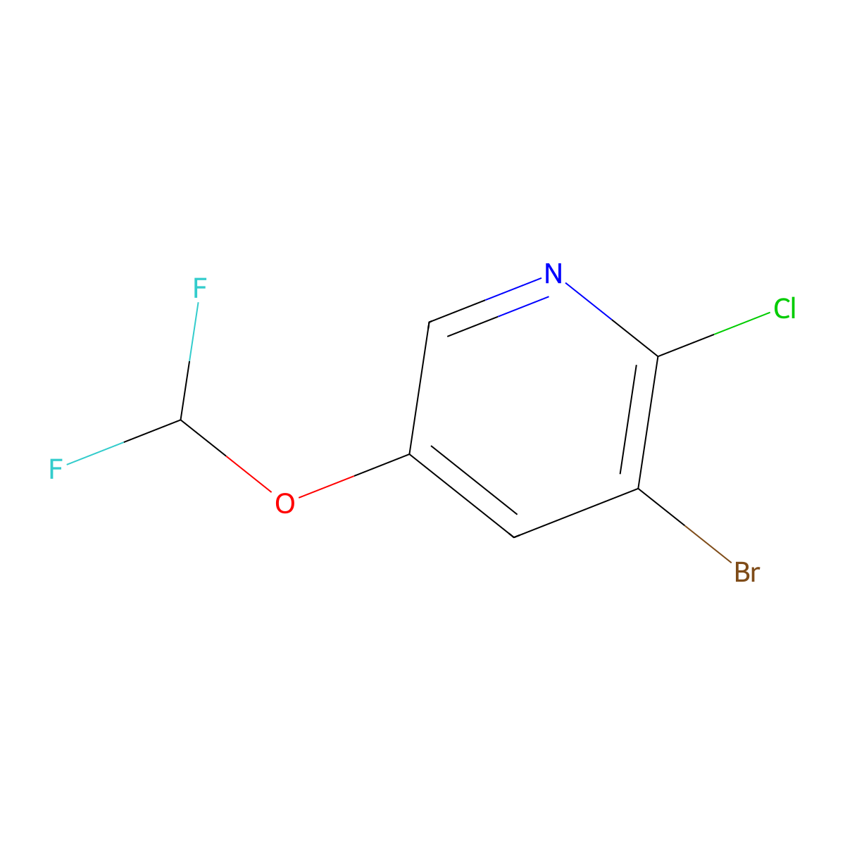 3-Bromo-2-chloro-5-(difluoromethoxy)pyridine molecular structure, CAS 130115-90-1