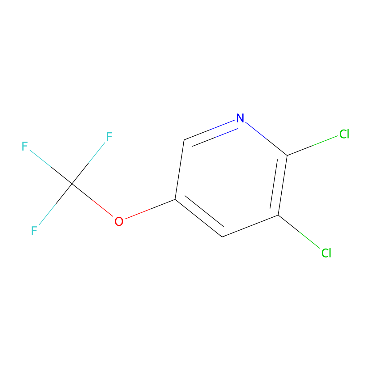 2,3-Dichloro-5-(trifluoromethoxy)pyridine molecular structure, CAS 130115-96-7