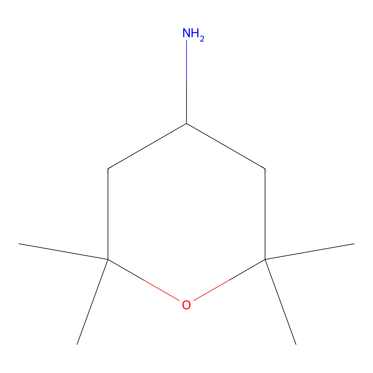2,2,6,6-Tetramethyloxan-4-amine molecular structure, CAS 1301178-43-7
