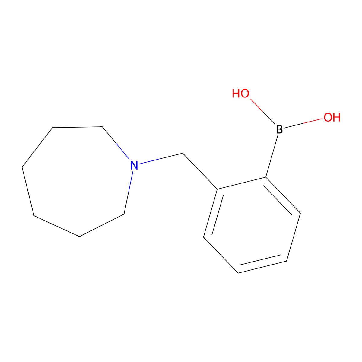 {2-[(Azepan-1-yl)methyl]phenyl}boronic acid molecular structure, CAS 1301179-21-4