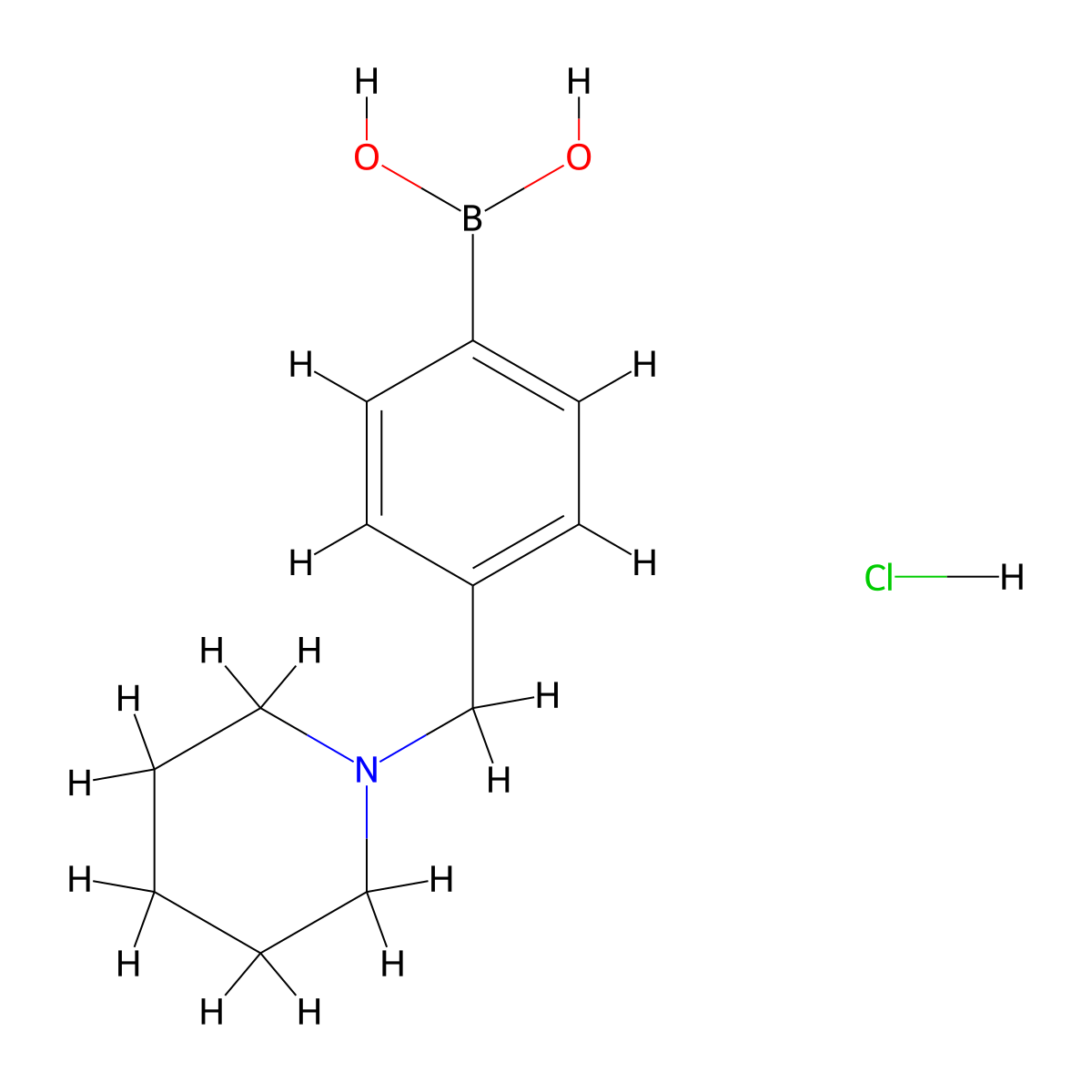 4-(Piperidin-1-ylmethyl)phenylboronic acid hydrochloride molecular structure, CAS 1301198-10-6