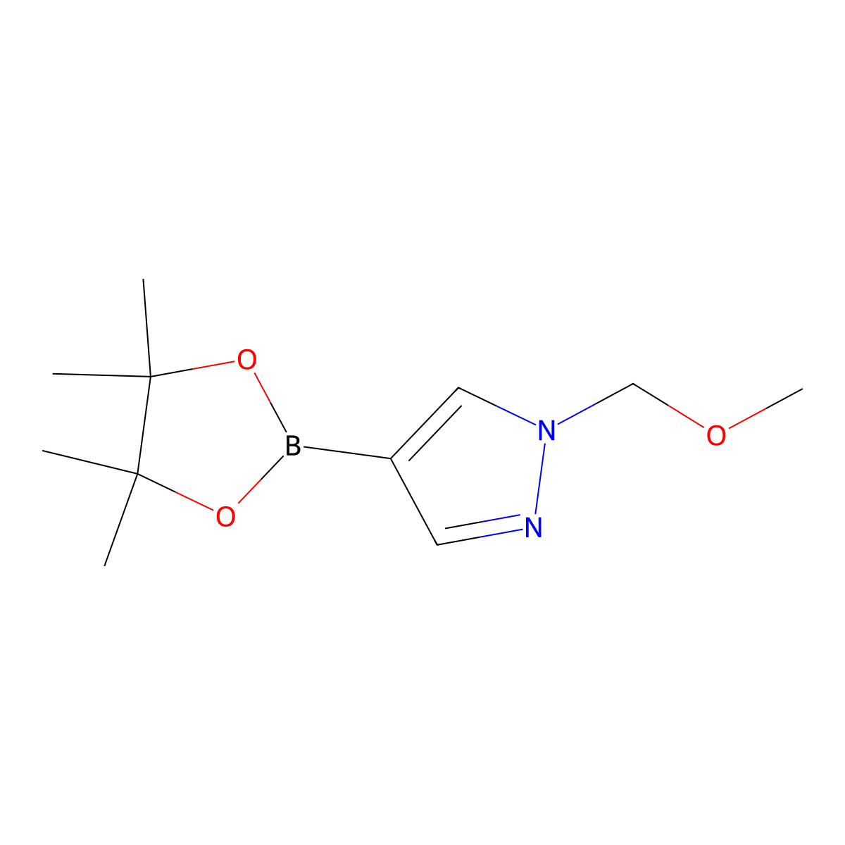 1-(methoxymethyl)-4-(4,4,5,5-tetramethyl-1,3,2-dioxaborolan-2-yl)-1H-pyrazole molecular structure, CAS 1301198-65-1