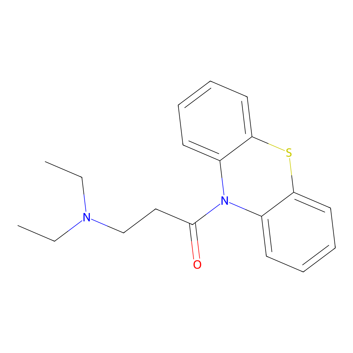 Phenothiazine, 10-N,N-diethylalanyl- molecular structure, CAS 13012-66-3
