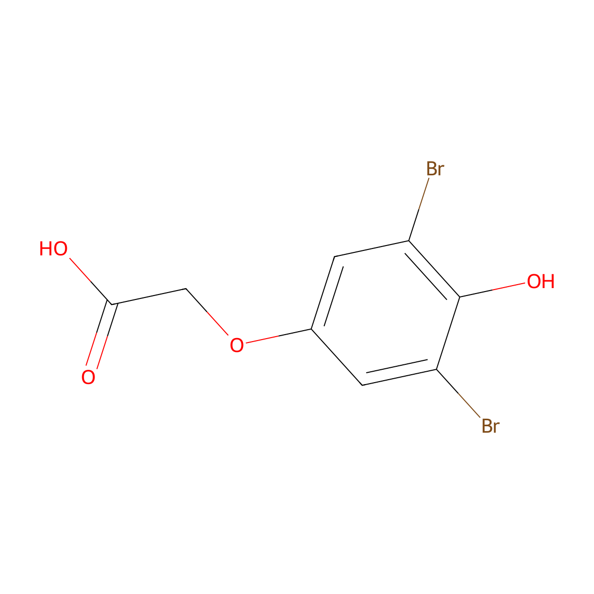 3,5-Dibromo-4-hydroxyphenoxyacetic acid molecular structure, CAS 13012-94-7