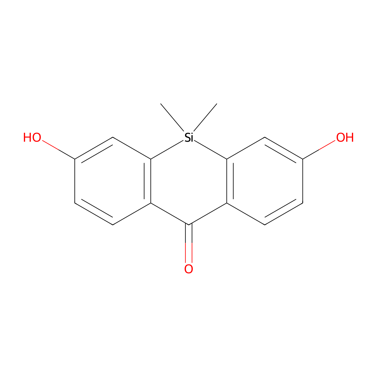 5,13-Dihydroxy-2,2-dimethyl-2-silatricyclo[8.4.0.0,3,8]tetradeca-1(14),3,5,7,10,12-hexaen-9-one molecular structure, CAS 1301205-24-2