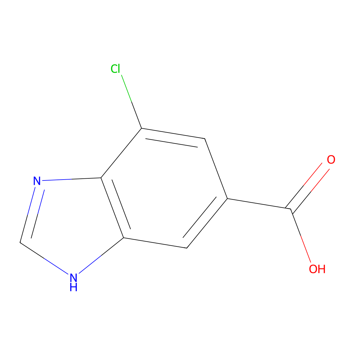 4-chloro-1H-benzimidazole-6-carboxylic acid molecular structure, CAS 1301214-57-2