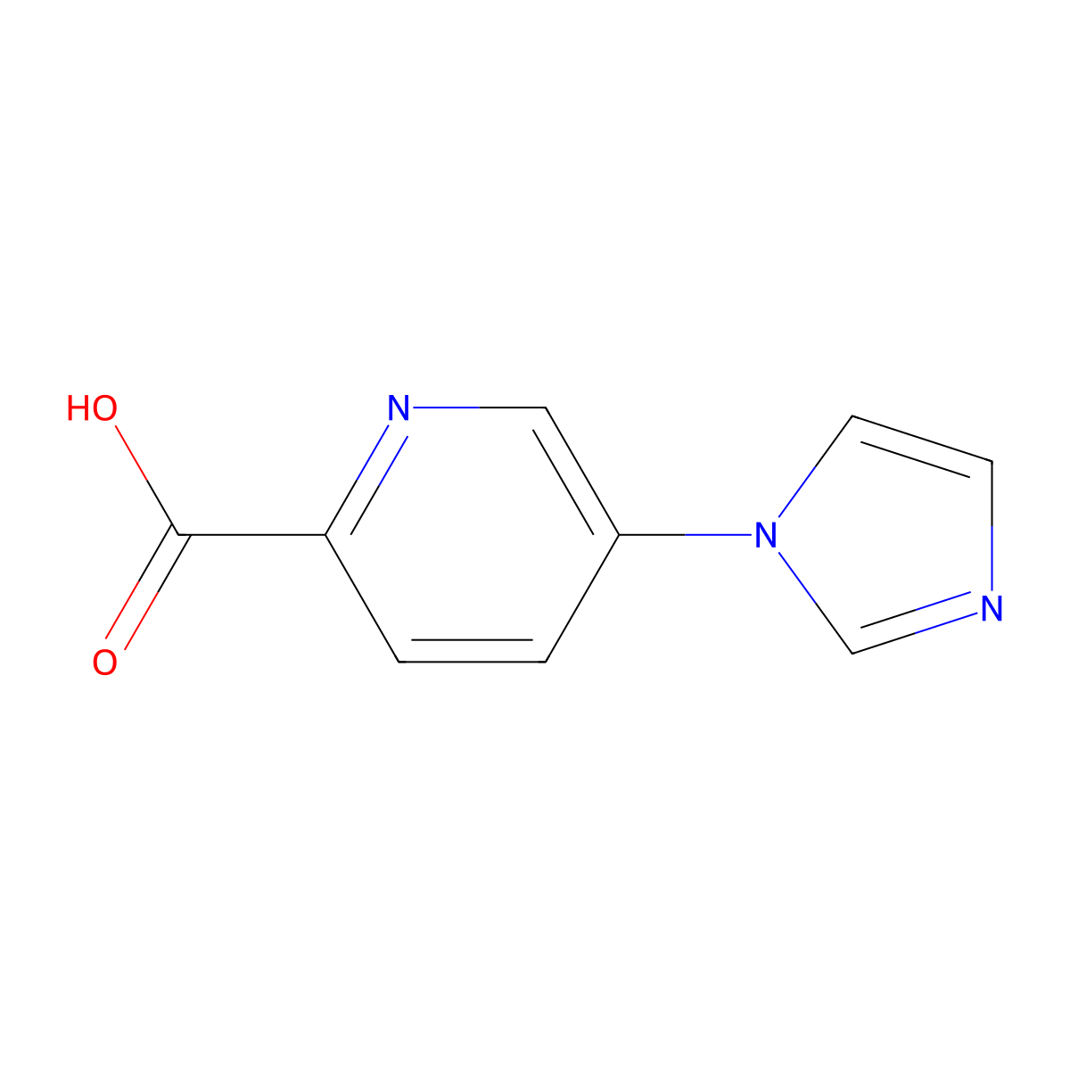 5-(1H-Imidazol-1-yl)-2-pyridinecarboxylic acid molecular structure, CAS 1301214-63-0