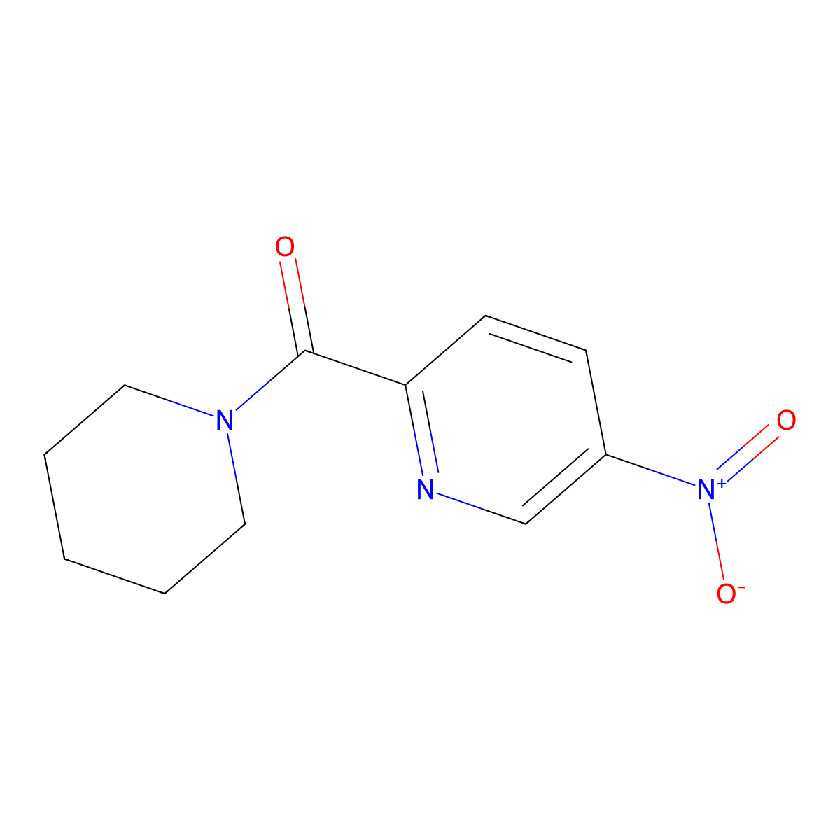 5-Nitro-2-[(piperidin-1-yl)carbonyl]pyridine molecular structure, CAS 1301214-65-2