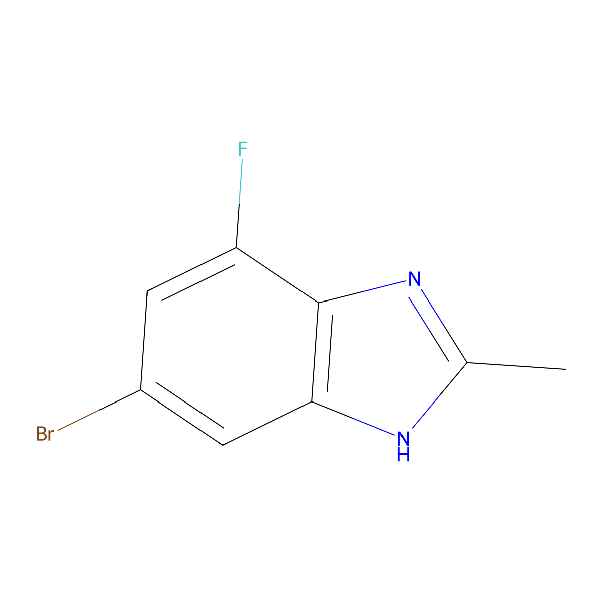 6-bromo-4-fluoro-2-methyl-1H-benzo[d]imidazole molecular structure, CAS 1301214-70-9